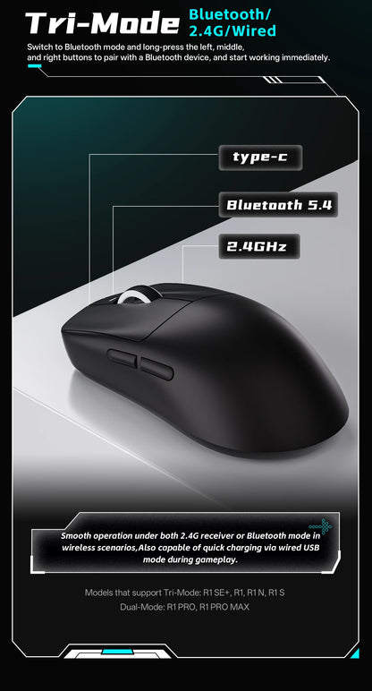 VXE Dragonfly R1 Wireless Mouse PAW3395 Sensor Nordic 52840 2KHz FPS Game Mouse Intelligent Speed Low Delay Game Office