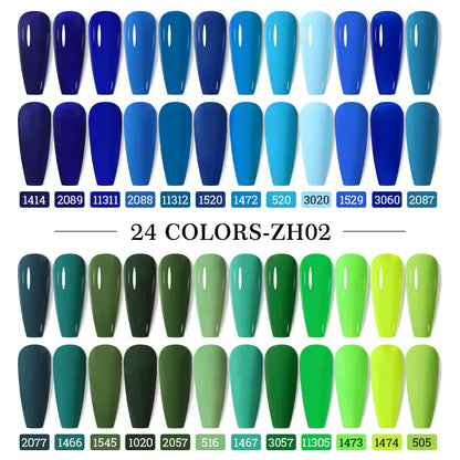 Arte Clavo 15ml 24pcs/Set Gel Nail Polish Set Kit Semi Permanent Base Top Coat LED Varnish Summer Neon Colors UV Nails Art Gel