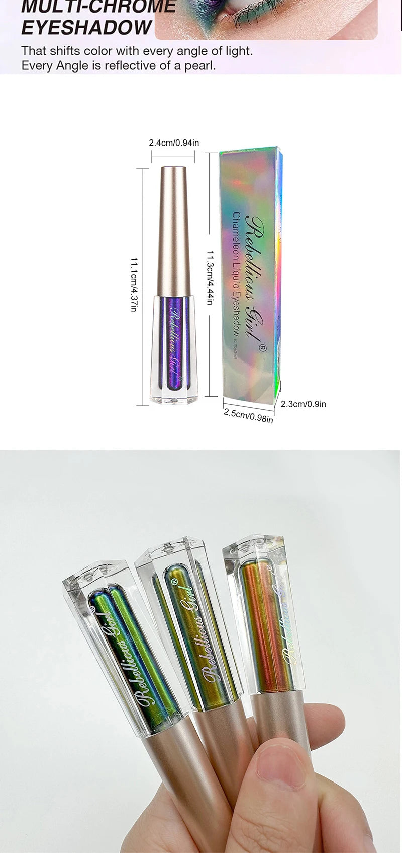 Chameleon EyeshadowsDiamond Glitter Liquid Eyeshadow StickHighly Pigmented Metallic Shimmering Long Lasting Shine All Makeup