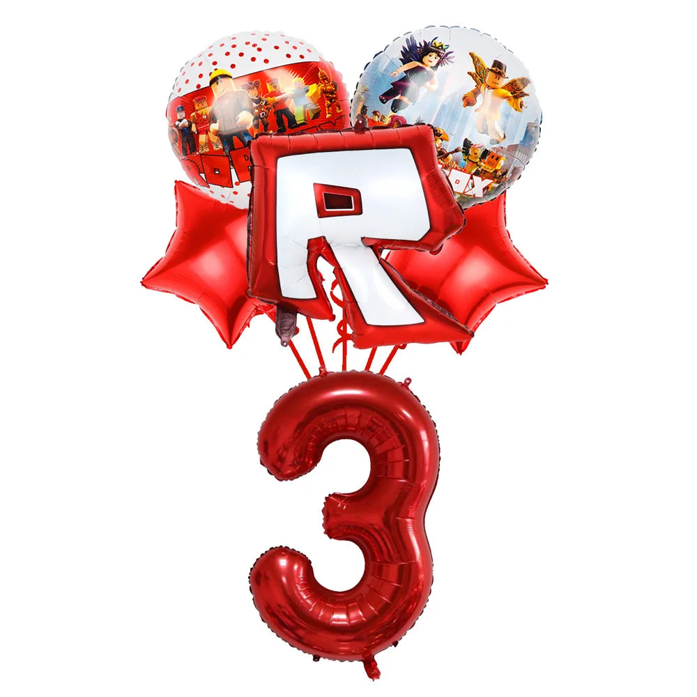 Robot Boy Happy Birthday Decoration Tableware Set Roblox Paper Tablecloth Plate Cup Cake Balloon Baby Shower Game Party Supplies