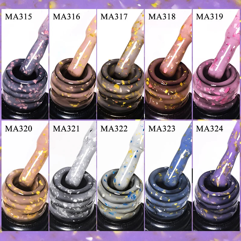 7ml Milk White Rubber Base Gel Silver Gold Pink Foils Glitter Base Coat Semi-Permanent Nail Art Gel Varnish For Nails Manicure