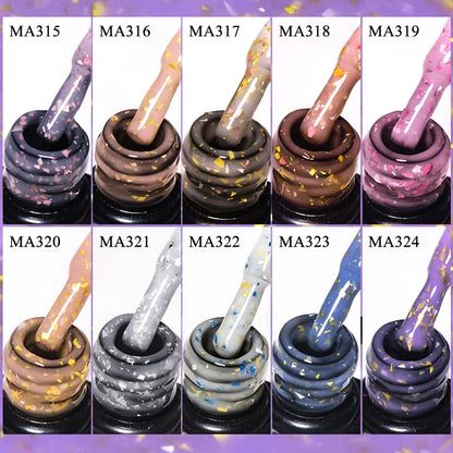 7ml Milk White Rubber Base Gel Silver Gold Pink Foils Glitter Base Coat Semi-Permanent Nail Art Gel Varnish For Nails Manicure