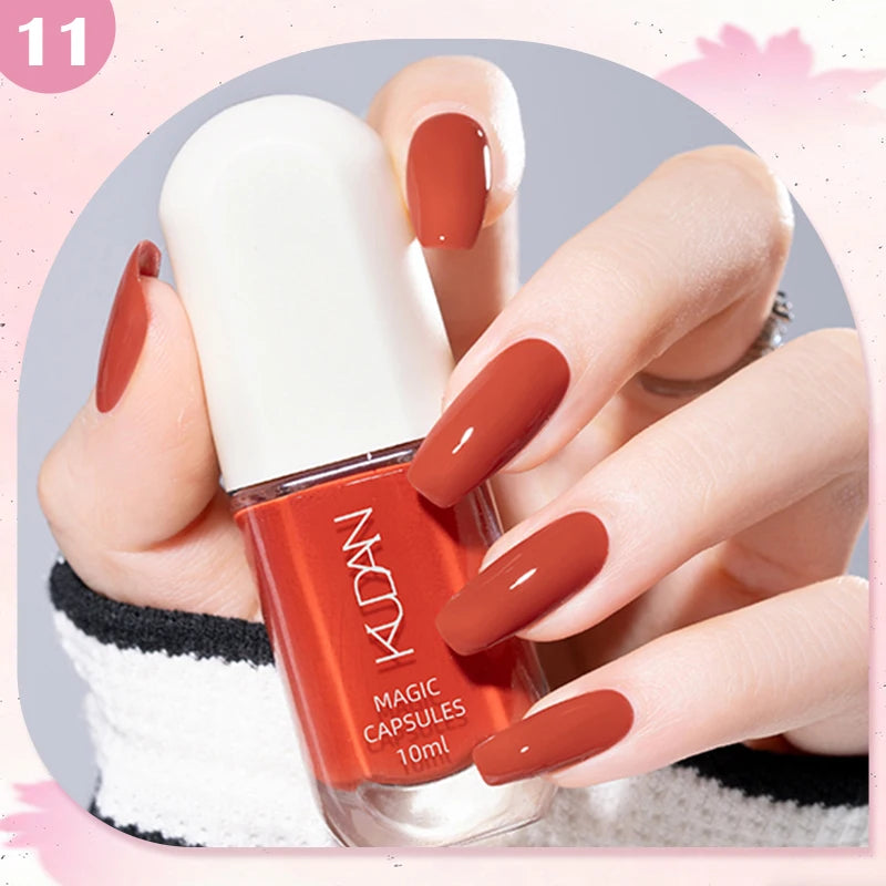KUDAN Dark Burgundy Nail Polish, Alcohol-Free - Long-Lasting Formula Quick Drying Without Lighting, Glossy And Shiny Surface
