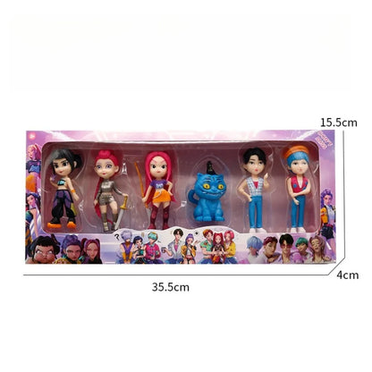 K-Pop Idol "Tiger Star" Chibi Action Figures: 6-Piece Hunter Anime Collectible Set