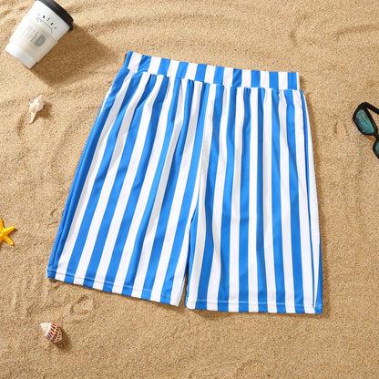 Family Swimsuit Mother Daughter Swimwear Father Son Swim Shorts 2023 Summer Striped Mom And Daughter Bikini Suit Matching Outfit