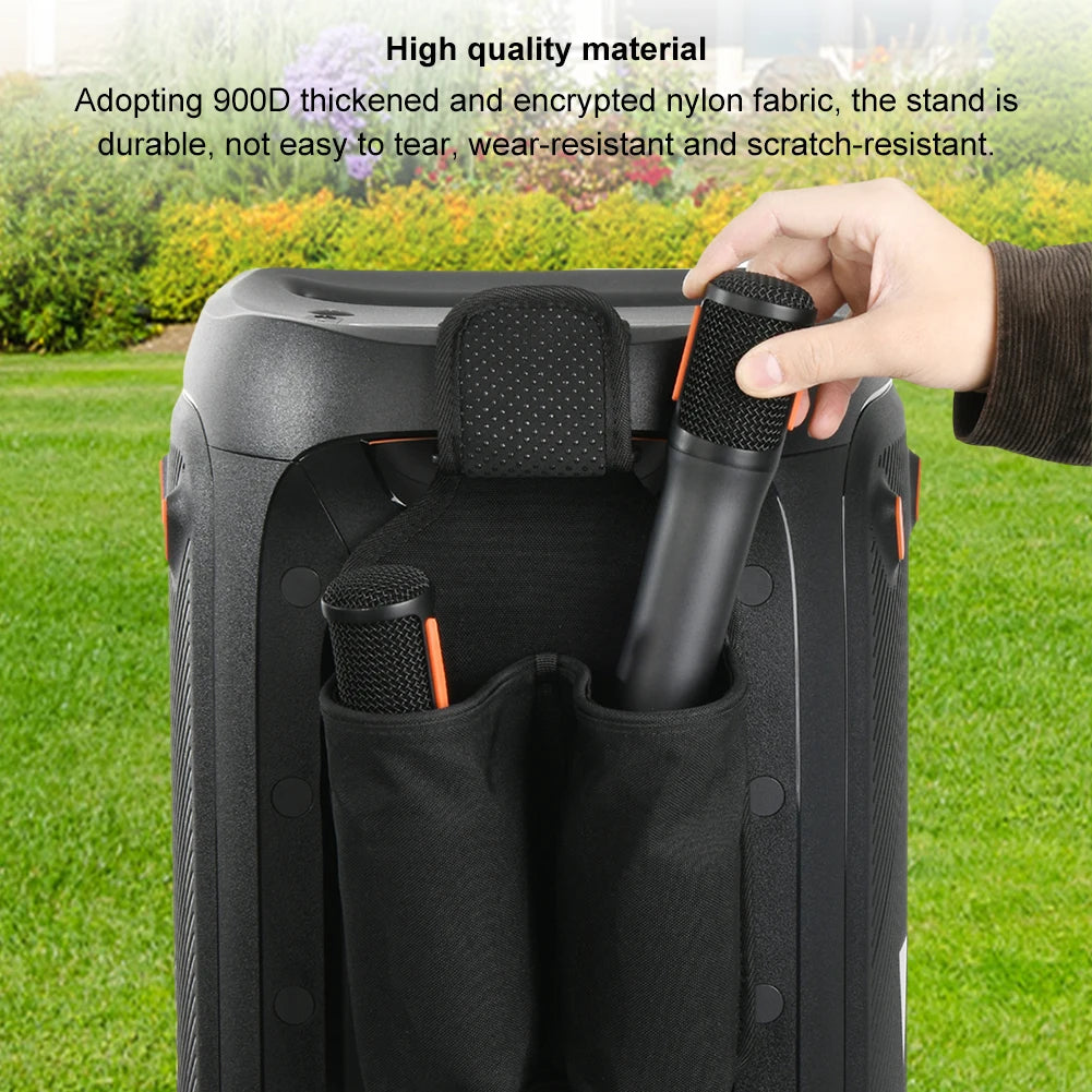 Mic Hanger Storage Holder Mic Organizer Bag Microphone Carrying Case for JBL PartyBox 110/120 Wireless Microphone