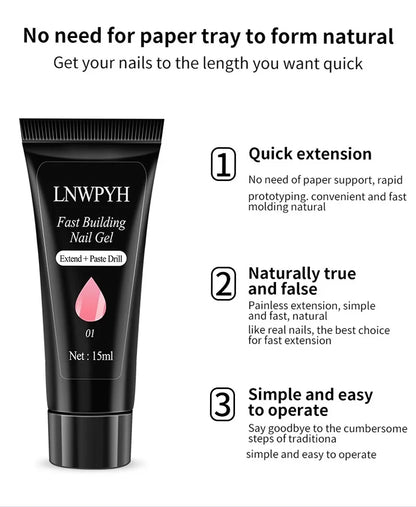 Poly Extension Nail Gel Set Professional Gel Nail Polish Kit 18 Colors Gel With Manicure tools  Intelligent sensing Nail stove