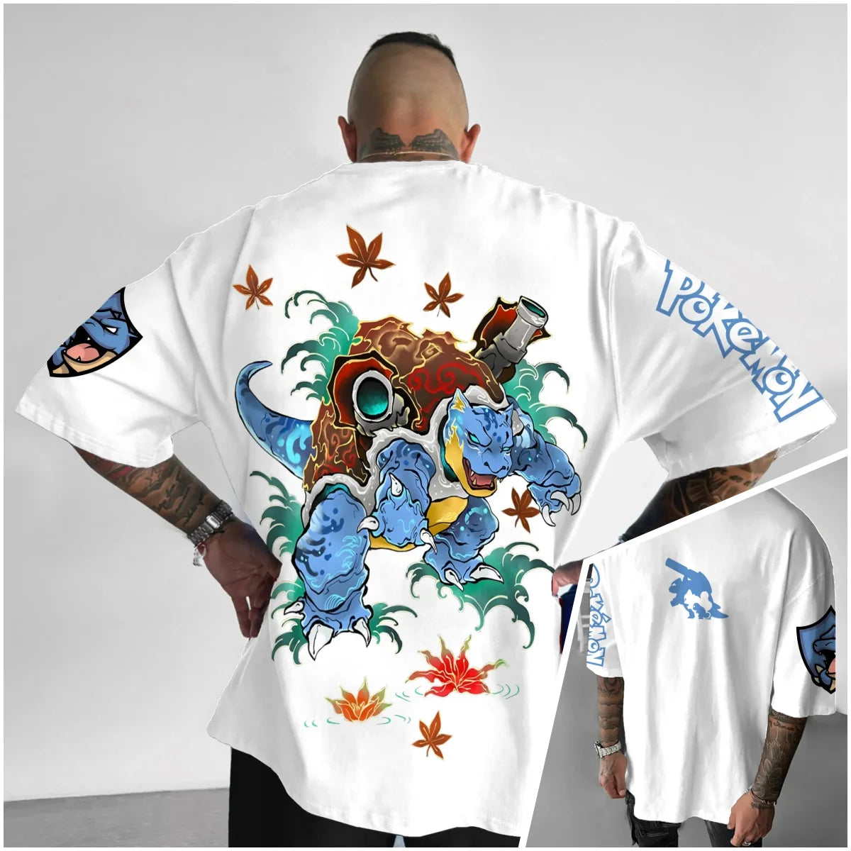 Bandai Pokémon World Harajuku Style Oversized Anime Print Adult Kids T-Shirts Summer Quick-dry Comfy Casual Light Plus Size