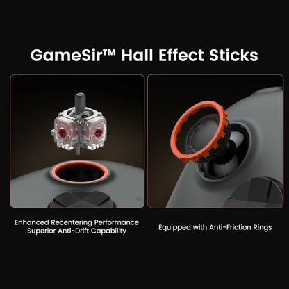 GameSir Nova Lite 2 Wireless Switch Controller Bluetooth Gamepad with Hall Effect for Nintendo Switch, iPhone, Android, PC