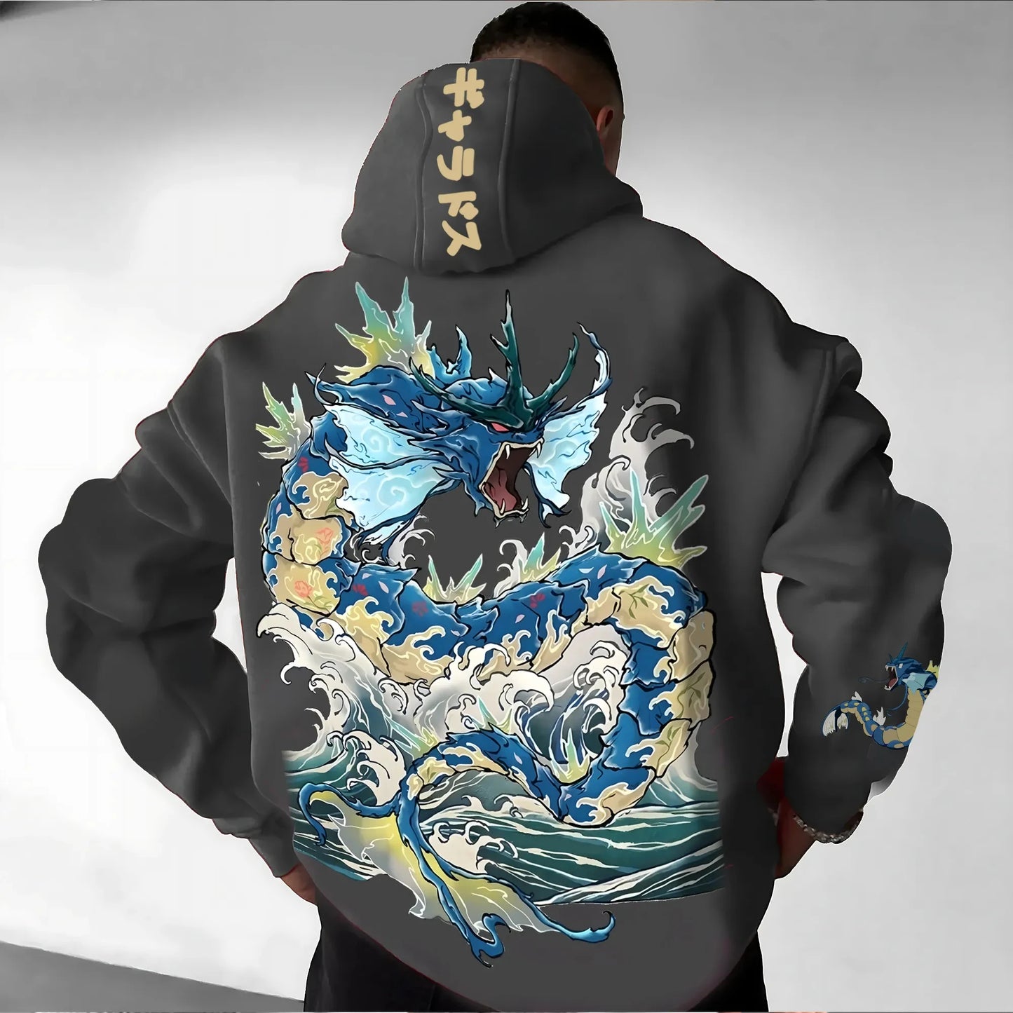 Pokémon Animation Derivatives Gyarados Printing Men's and Women's Summer Fashion Street T-shirt Hoodie Shorts and Sweatpants