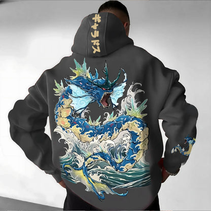 Pokémon Animation Derivatives Gyarados Printing Men's and Women's Summer Fashion Street T-shirt Hoodie Shorts and Sweatpants