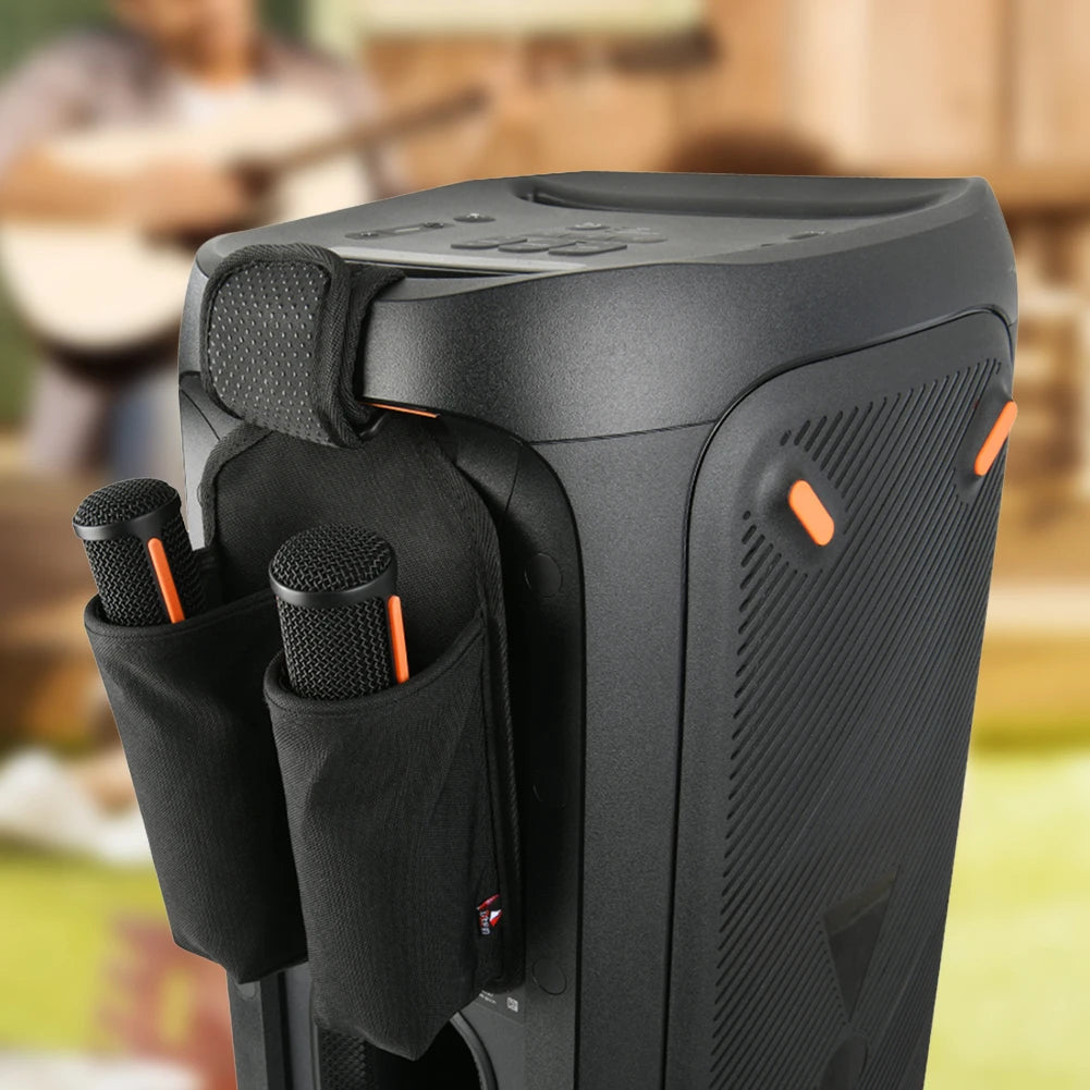 Mic Hanger Storage Holder Mic Organizer Bag Microphone Carrying Case for JBL PartyBox 110/120 Wireless Microphone