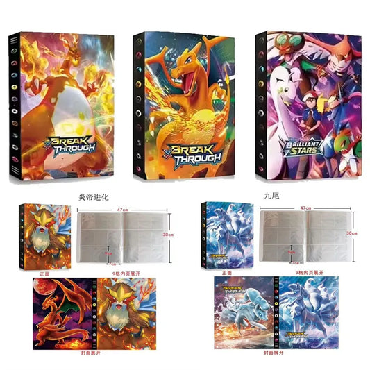 Cartoons 9 Pockets 540 Cards Book Album Anime Map Game Cards PIKACHU