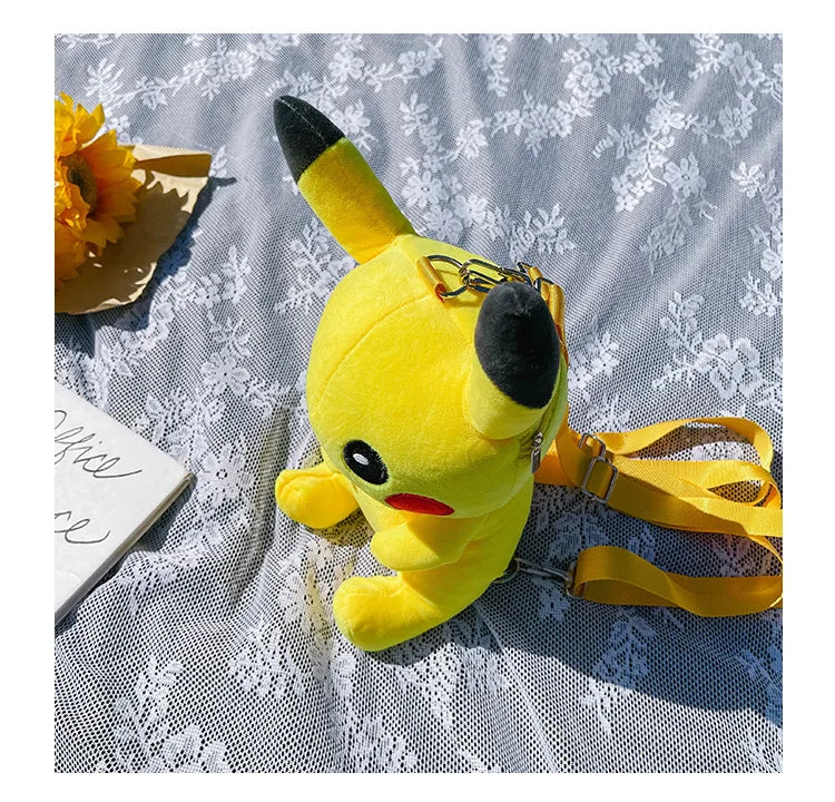30cm Pokemon Fashion Japanese Anime Fun Cartoon Small Bag Pikachu Plush Doll Backpack Girl Cute Pikachu Plush Backpack