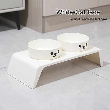 Elevated Pet Dog Feeder Bowls Raised Stand with Double Stainless Steel Food Water Bowls For Small Medium Large Dogs Cats