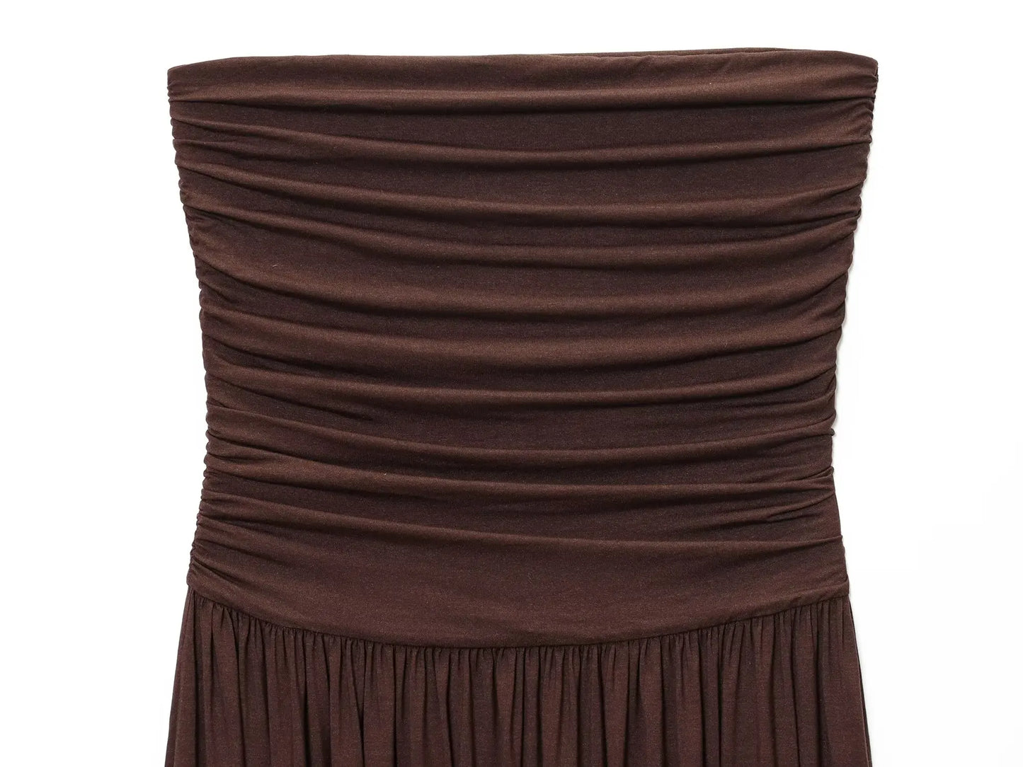 ETJ 2025  women's new dress elegant sexy off-shoulder fashion pleats details slimming strapless dress