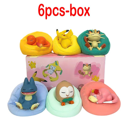 Anime Pok é mon blind box Model Figure 1-12 pcs Pikachu sleep Series Interior Hand Sleeping Position Toys Gift for sfriends