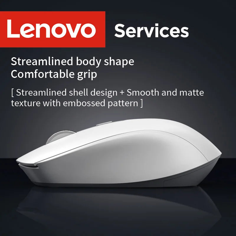 Lenovo Wireless Mouse, Silent Mouse for Business and Office Use, Ergonomic Design, Compatible with Multiple Platforms, 2.4g Connection, 1.5V Dry Battery Powered, Product Does Not Include Batteries