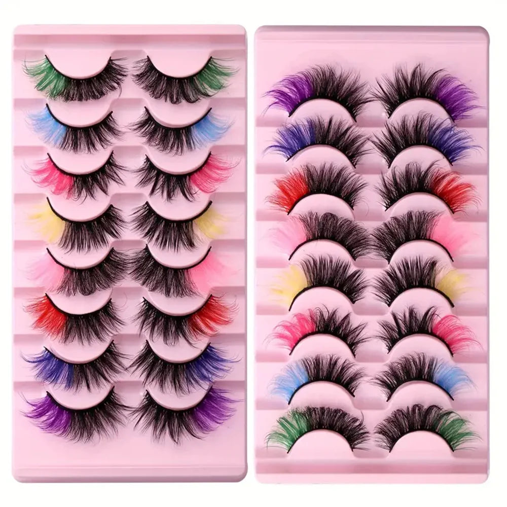 8 pairs of Colorful High-Quality Faux Eyelashes,Individual Lashes Creating a Different Personality for You lash extensions