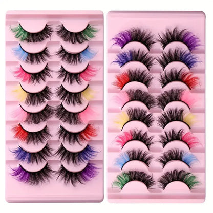 8 pairs of Colorful High-Quality Faux Eyelashes,Individual Lashes Creating a Different Personality for You lash extensions