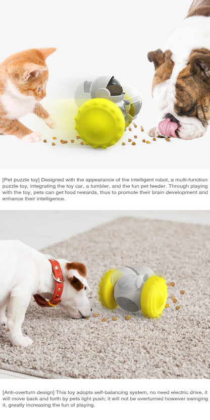 Pet Balance Car Slow Feeder Toy Interactive Treat Dispenser for Dogs Cats Anti-overturn Gravity Move Puzzle Toy Relieve Anxiety