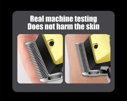 USB Rechargeable Hair Clippers for Men, Three-piece Set with Oil Head and Electric Trimmers, Ideal for Home Use