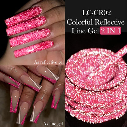 LILYCUTE 5ml Super Bright Silver Metallic Painting Liner Gel Nail Polish Drawing Stripe Graffiti Mirror Pull Line UV Gel Varnish