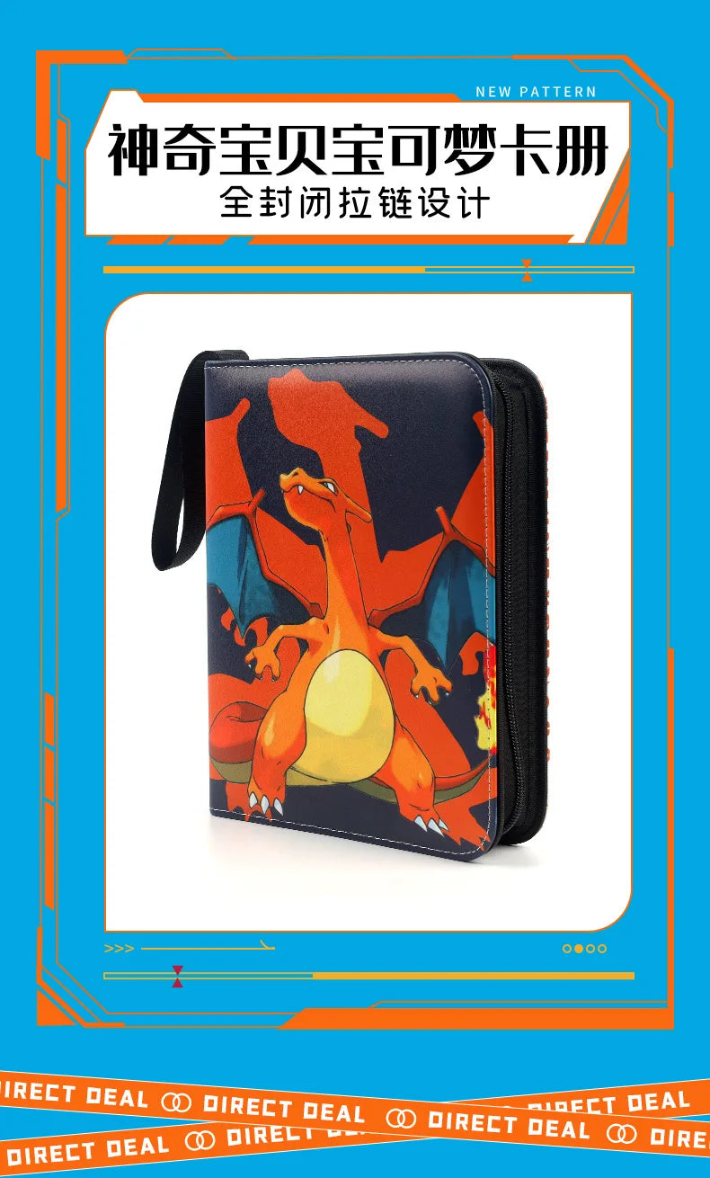 Pokemon Card Anime Figure Card Storage Bag Photo Album Collect Album Loose Leaf Pu Zipper Game King Fans Pikachu Card Pack Toys