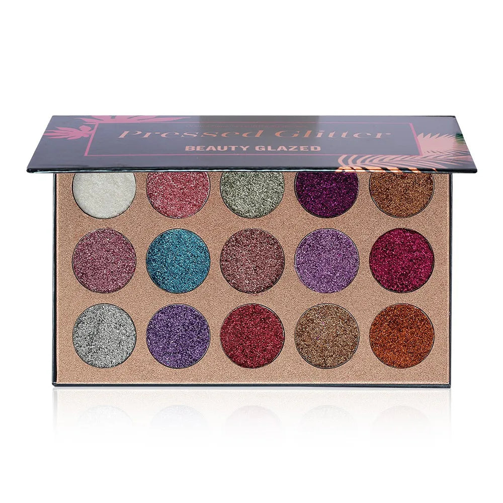 Beauty Glazed 15 Colors  Eyeshadow Palette Glitter Shimmer Palette