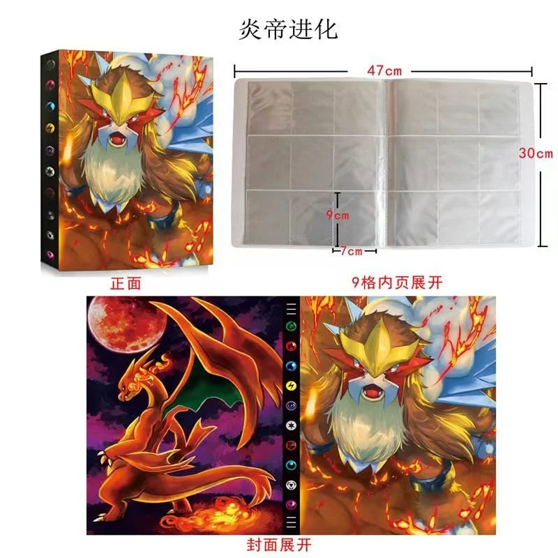 Cartoons 9 Pockets 540 Cards Book Album Anime Map Game Cards PIKACHU