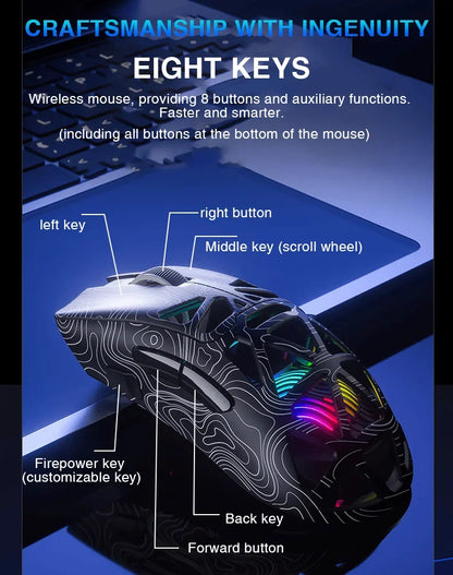 AULA SC620 Gaming Mouse Wired/Bluetooth/2.4G Light Weight Mouse Gamer PAW3311 Adjustable 12,000 DPI Life PC Gaming Accessories