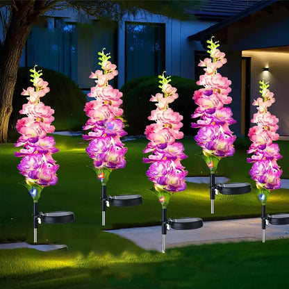 1pc Solar powered hyacinth lawn lights are suitable for courtyards, trails, holiday gatherings, gardens, and Mother's Day gifts