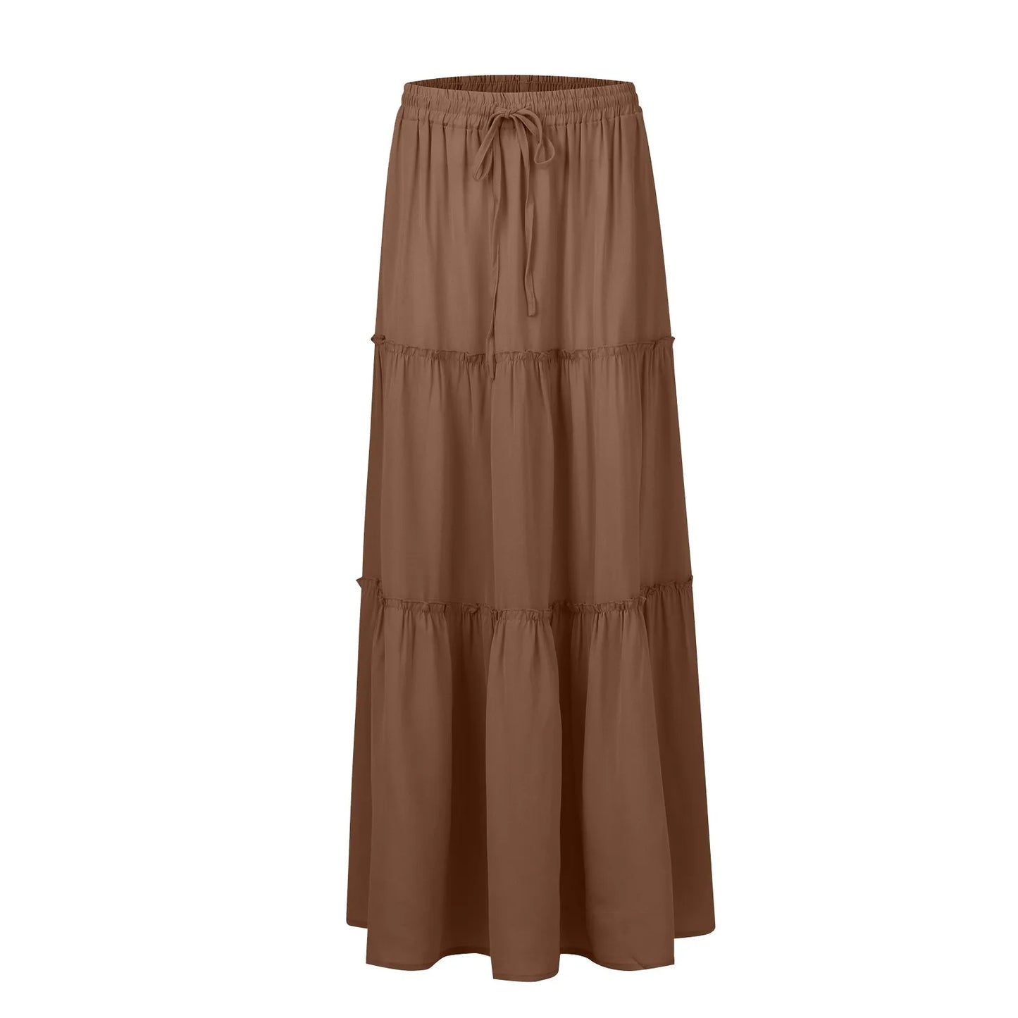 Women’s Boho Maxi Skirt: High-Waisted A-Line Tiered Long Skirt