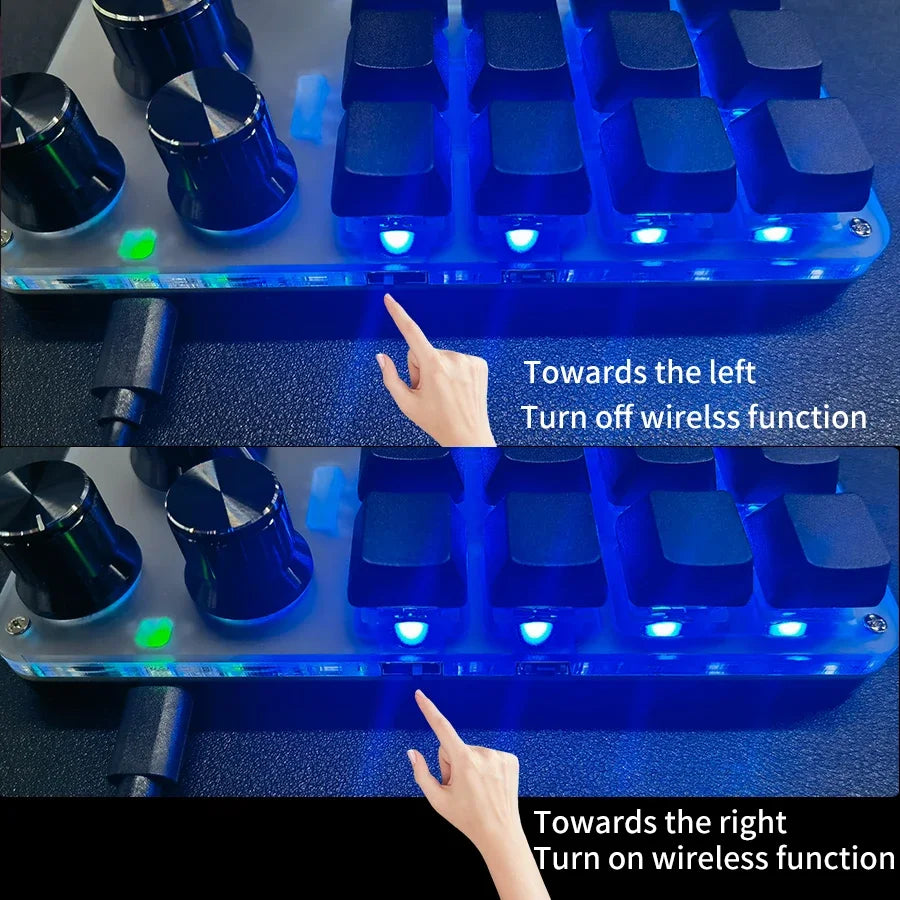 12-Key RGB Macro Mechanical Keypad with 4 Knobs