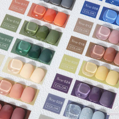 2025 New Gradient Color Bottle High End Nail Gel Set Solid Bare Color Nail Enhancement Points Wholesale by Professional Manufact