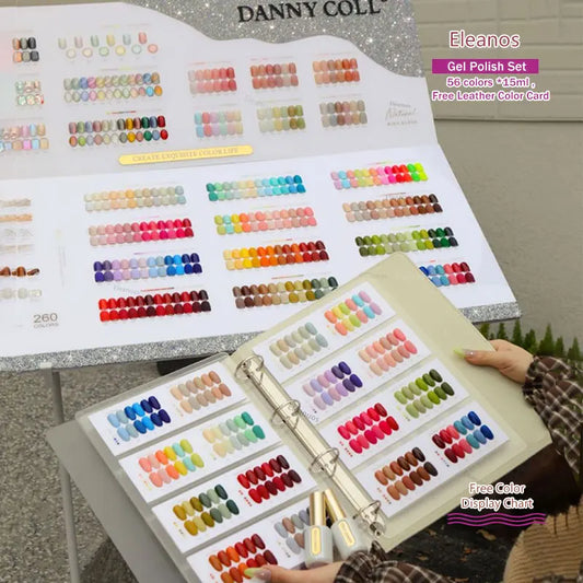 Dannycoll 260 Colors Soak Off UV LED Nail Gel Set With Color Card Nail Art Salon Gel Polish Set Nail Gel Polish Learner Kit 15ML