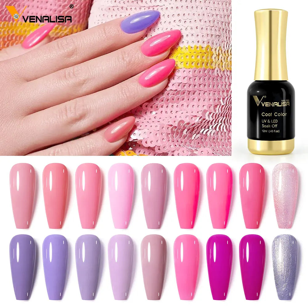VENALISA Nail Gel Varnish TPO FREE Soak Off UV LED Organic Odorless Enamels Nail Art Colors 12ml 120Colors UV Gel Nail Polish
