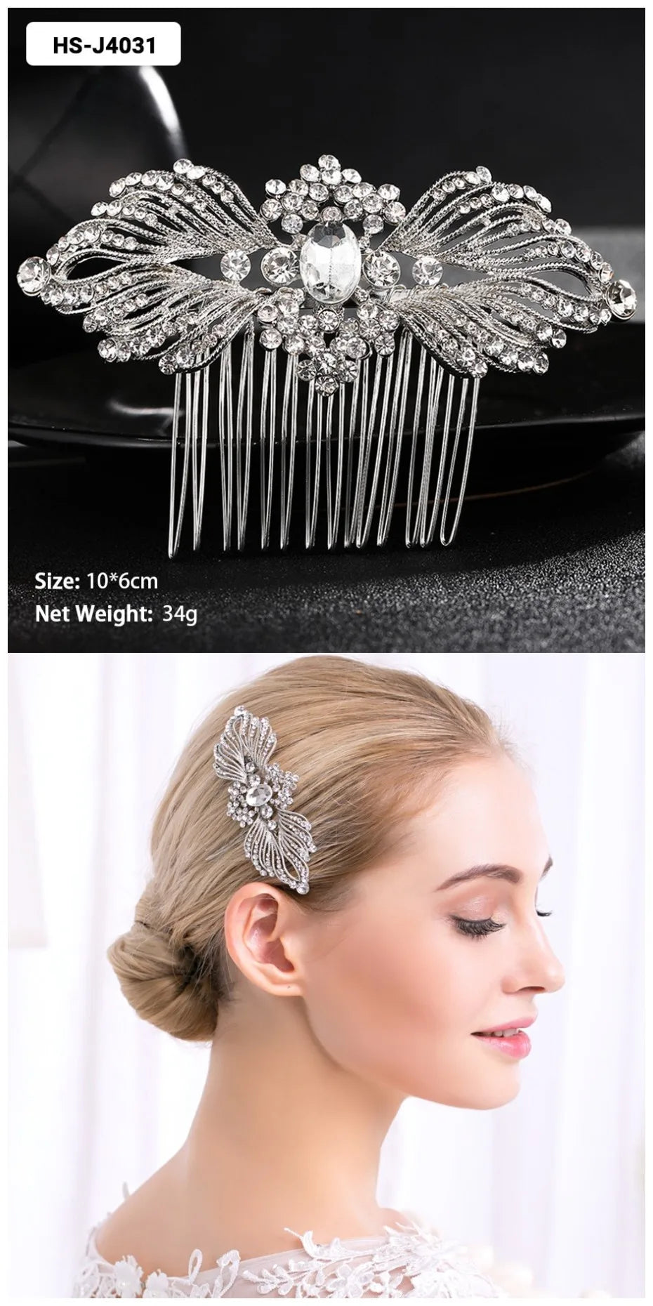 Crystal Bridal Hair Comb.