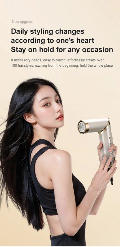 9 in 1 Hair Dryer Hot Comb Set Professional Curling Iron Hair Straightener Styling Tool For Professional Hair Dryer Household