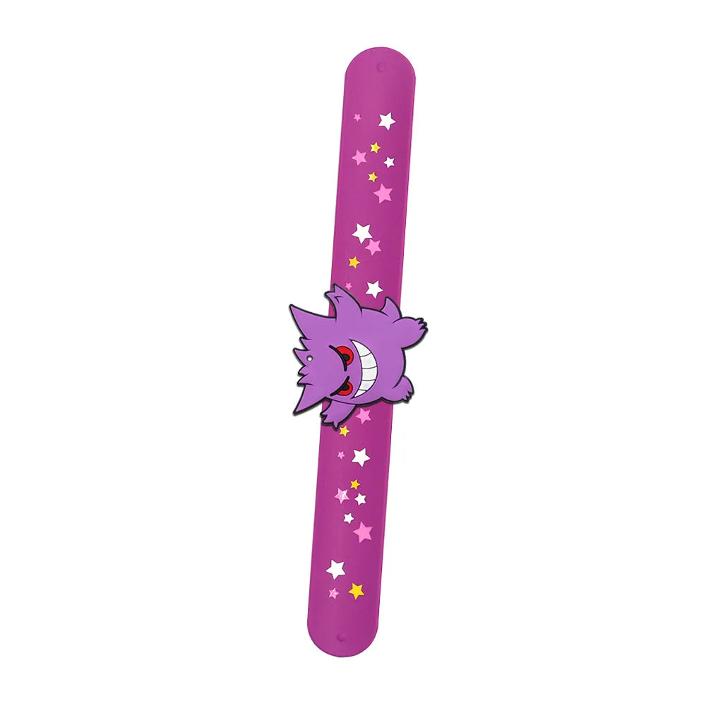 PVC Pokemon Slap Bracelet Kids Pikachu Birthday Decoration Anime Wristband Child Slap Band Puzzle Toy Boys Girls Birthday Party