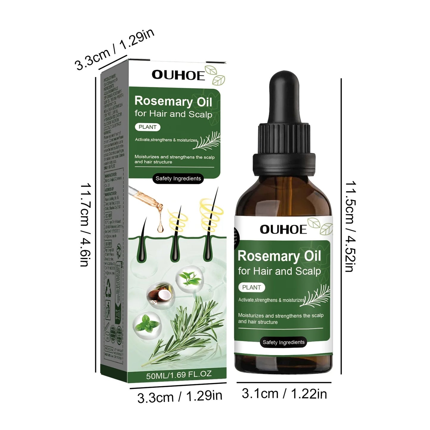 Rosemary Hair Growth Oil Hair Care Thickness Loss Deep Nourishing Scalp Care Strengthen Repair Damaged Oil Control For Men Women