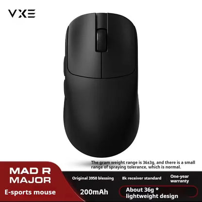 ATK VXE MAD R MAJOR Gaming E-Sports Mouse Ultra-lightweight Dual-Mode PAW3395/3950 Sensor Ergonomic Mice Standard 8K