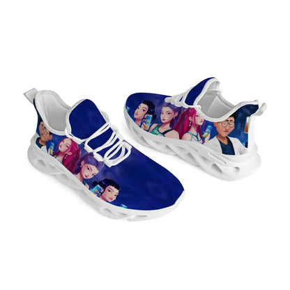 Children's Parent-child Shoes for Spring Cartoon Character Print Lightweight Sneakers Breathable Flat Heel Lace-up Casual Shoes