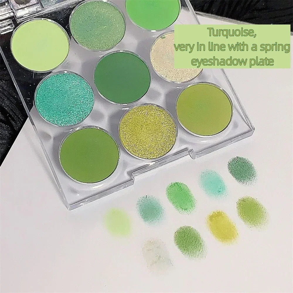 9 Colors Eye Shadow Palette Summer Pearl Matte Fine Shimmer Eyeshadow Powder Long Lasting Charming Eyes Make Up Palette Cosmetic