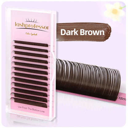 Brown Individual Eyelashes Extension 8-15 Mixed Lash Colorful Premium Dark Brown Lashes Soft Natural Mink False Eyelashes Makeup