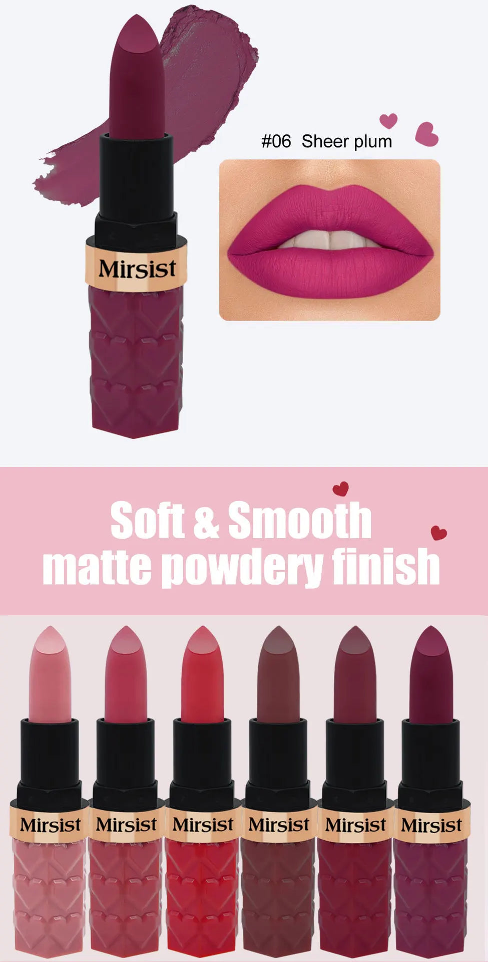 Velvet Matte Lipstick Non Transfer Waterproof Highly Pigmented Longwear Nude Peach Brown Cherry Tones Smooth Lip Makeup