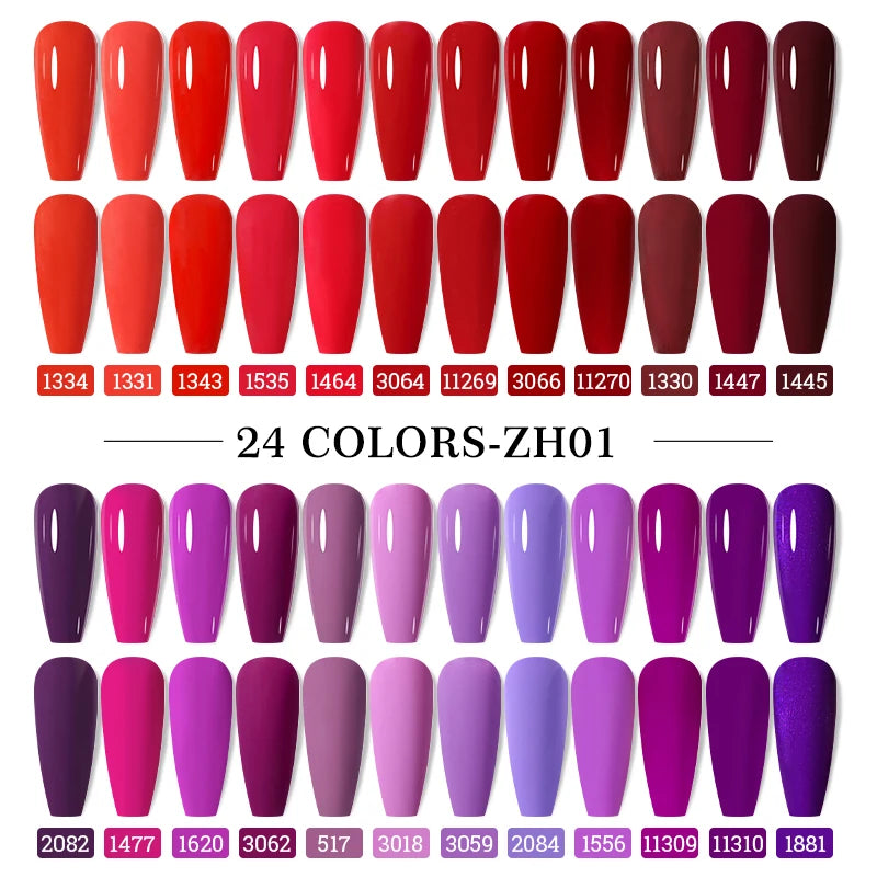 Clou Beaute 20pcs TPO & HEMA FREE Nail Gel Polish Set Red Pink Nude UV LED Soak Off Polish Gel Nail Semi Permanent Nail Varnish