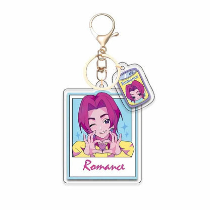 8pcs Girls Group Anime Fans Backpack for School & Outdoor, Double-Sided Spray Acrylic Keychain Lovely Gift for Frien