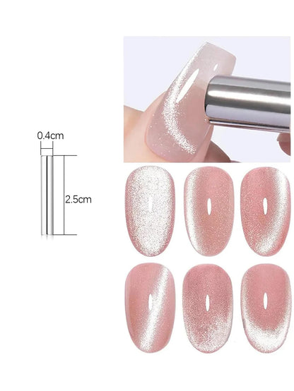 MIANEL 12ML Glass Bead Cat Eye Gel Nail Polish Flash White Spar Nude Color Magnetic Nail Polish White Nails Summer Nails 1-12pcs