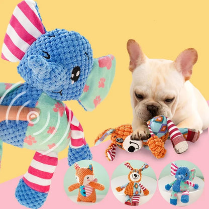 Durable Pet Dog Plush Toy for Small Breeds - Animal Shape Squeaky Chew Cleaning Toy for Chihuahua Yorkshire Bichon Puppies